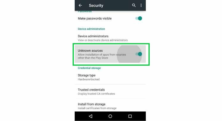 enabling apps from unknown sources to download lulubox apk
